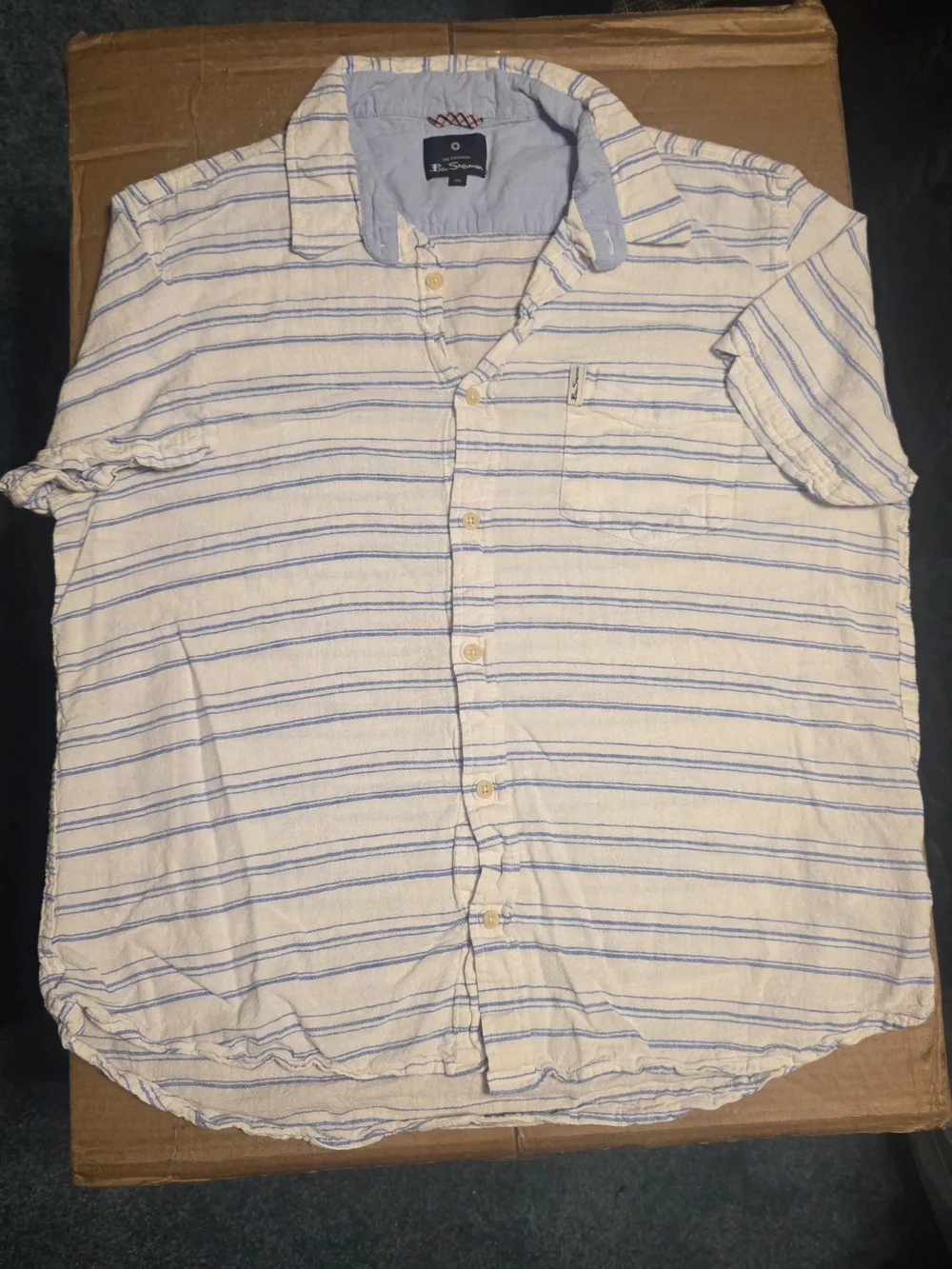 Ben Sherman White Shirt with Light Blue Stripes